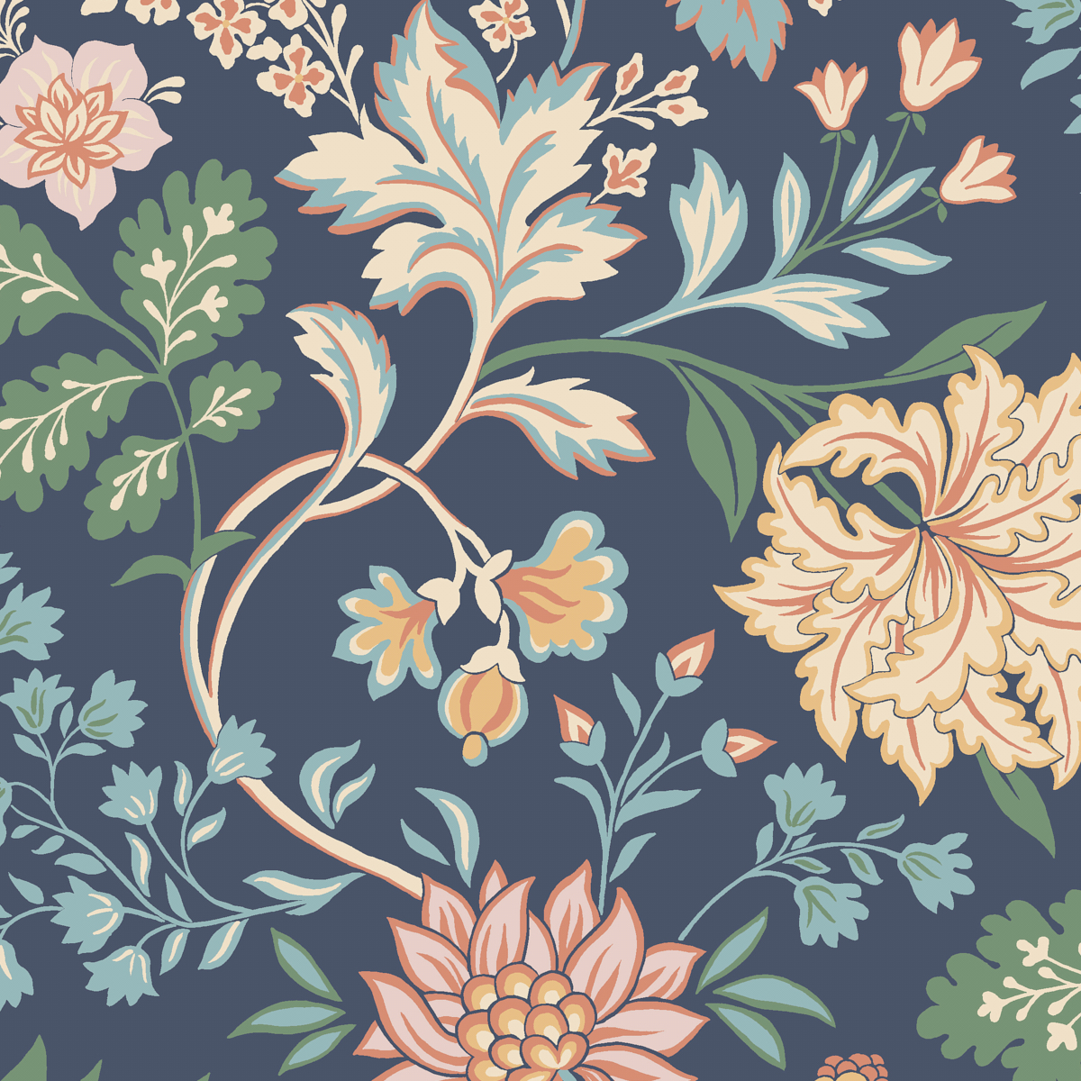 Alicia - Navy Wallpapers | Schumacher